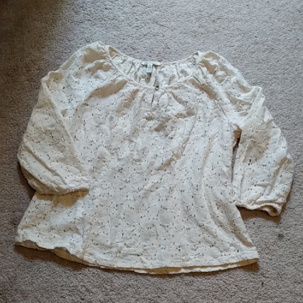 Elegant Cream Lace Women's Top